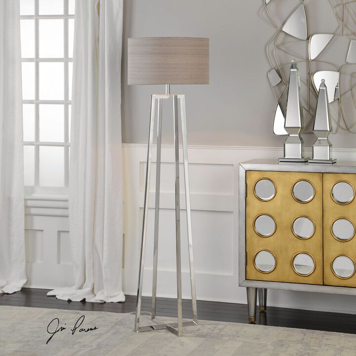 Uttermost Keokee Polished Nickel Floor Lamp